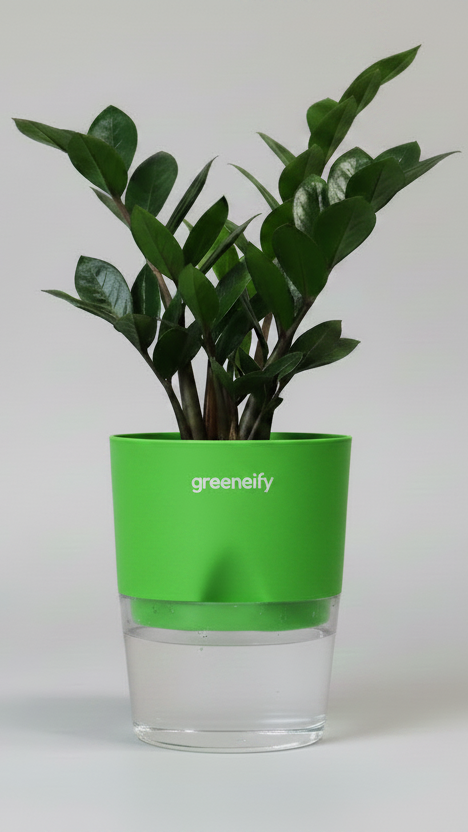 ZZ Plant Black (Zamioculcas zamiifolia) with self watering pot