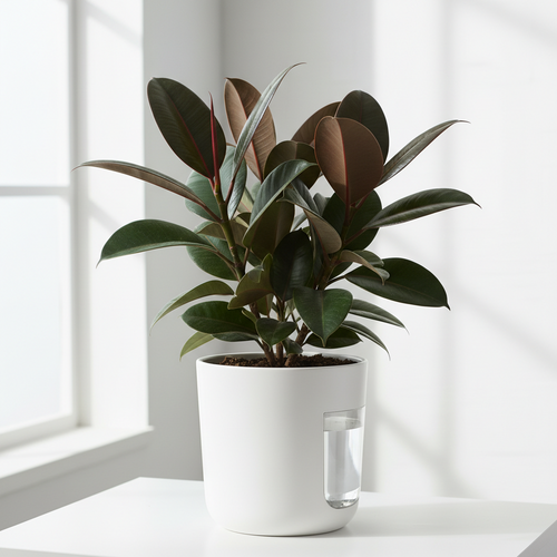 Greeneify Rubber plant with self watering pot