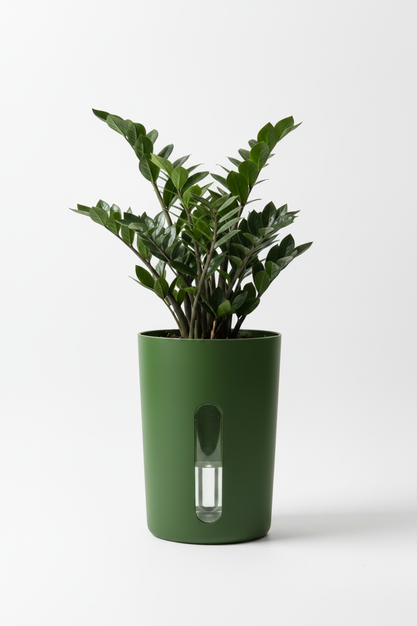 ZZ Plant Black (Zamioculcas zamiifolia) with self watering pot