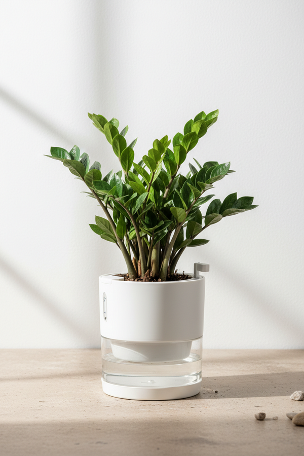 ZZ Plant Black (Zamioculcas zamiifolia) with self watering pot